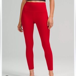 Lululemon Vibrant Red High-Waisted Leggings 7/8